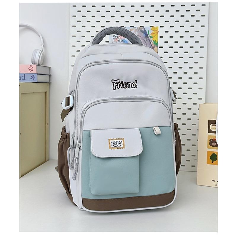 

Высококачественный, свежий и милый, рюкзак с контрастной цветной вставкой, повседневный и легкий рюкзак для учеников средней школы