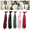 Student Pre Tied Neck Ties Preepy Look Rhinestones Star Metal Chain Dark Tie Cravat Neck Wear Accessories