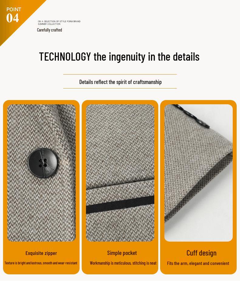 2024 Men's Business Casual Suit: Breathable, Comfortable Autumn/Winter Fashion Coat.