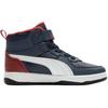 Puma Rebound Rugged V Comfortable Versatile Mid-Top Kids Skate Shoes Kids Sneakers Black White 388244-03