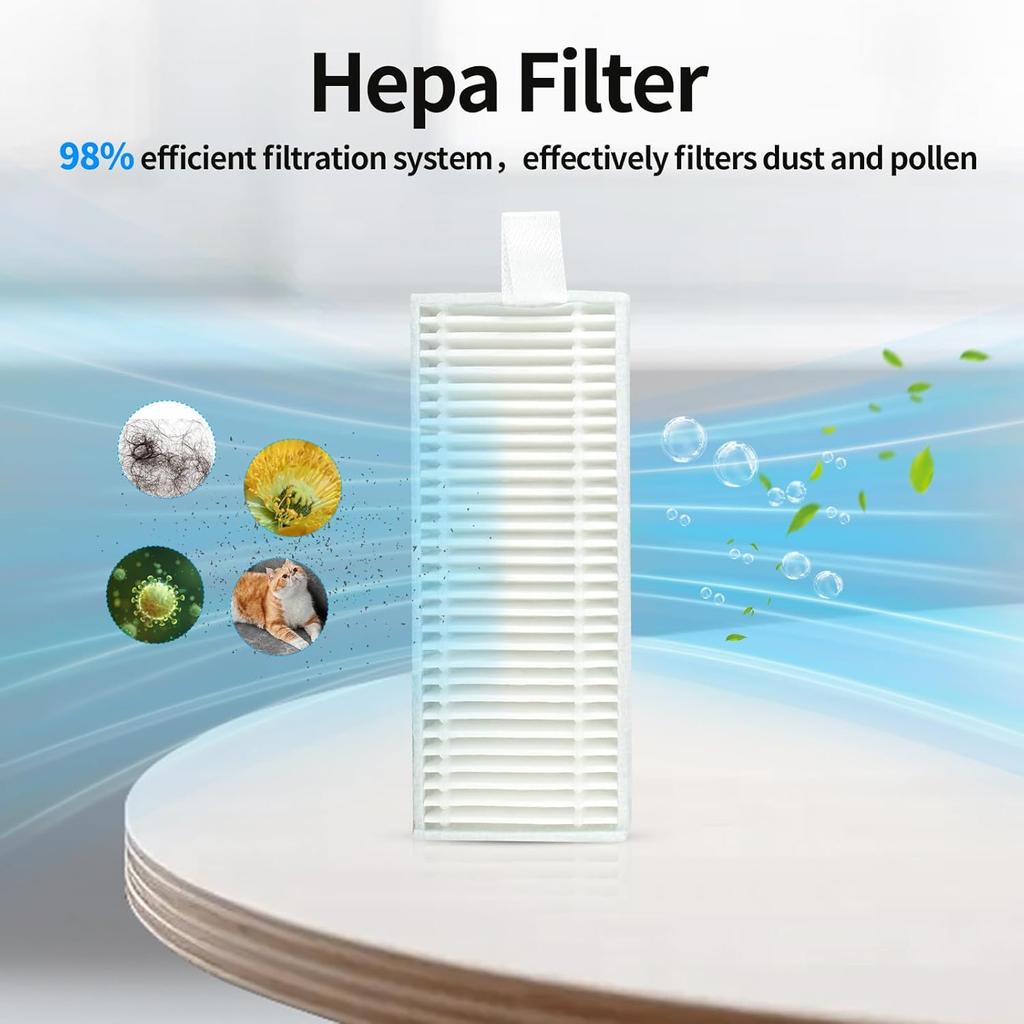 for 360 S8 S8Plus Vacuum Cleaner Part,11Pcs Main Brush Side Brush Filter Mop Cloth for 360 S8 S8 Plus Robot Vacuum Cleaner (11)