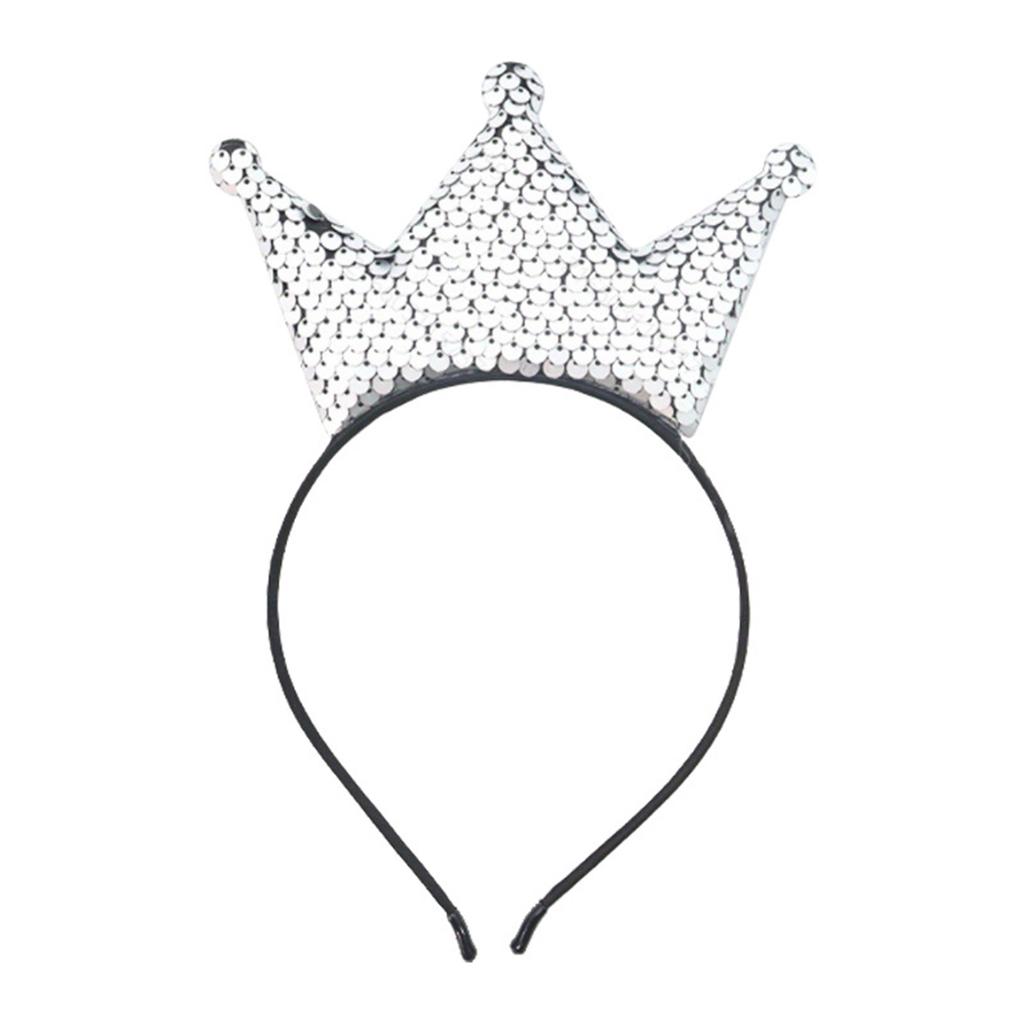 Sparkling Sequins Crown Hairband For Girl Birthday Party Glittering Headwear Toddler Birthday Party Hair Accessory