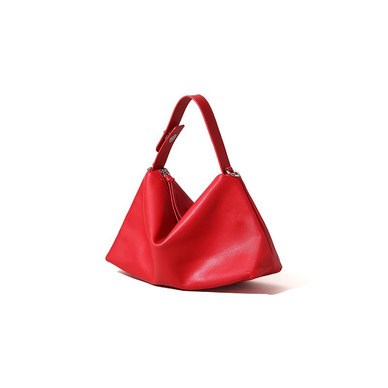 Single-shoulder Bag Large-capacity Genuine Leather Cosmetic Bag Minimalist Style Texture Handbag