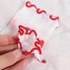 Cherry Transparent Flower Ruffle Socks Peach Fruit Mesh Tulle Mid Tube Socks  Lady