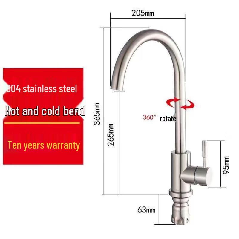 

ZISIZ 304 Stainless Steel Cold & Hot Kitchen Faucet