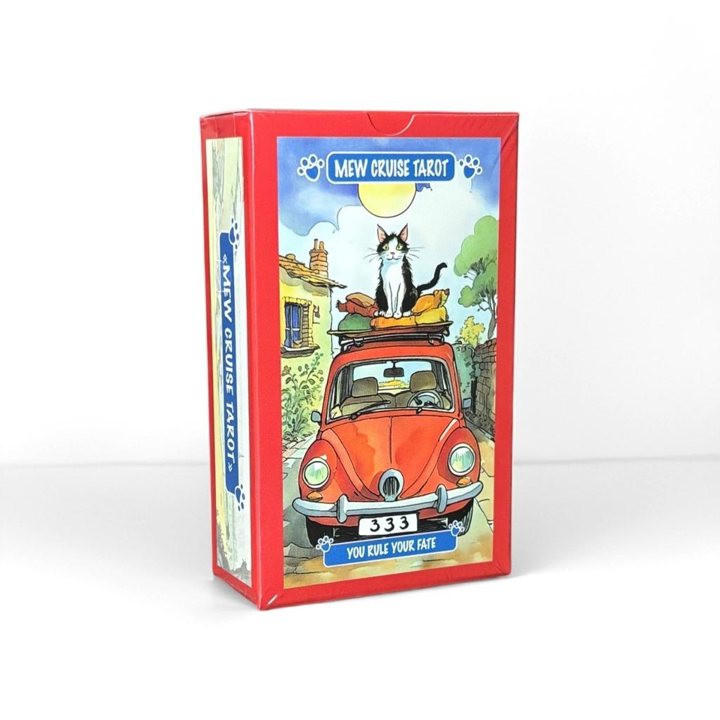Mew Cruise Tarot Cards 10.3*6cm 78 Tarot Cards with Cute Cat Artwork, Divination Board Game for Cat Lovers and Beginners