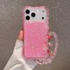 2-in-1 Four-corner Airbag Glitter Resin Bracelet Case For iPhone 17 Pro Max 17 Air 16e 16 Pro 15 Pro 14 + 13 12 11 Protect Cover