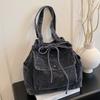 Simple and Exclusive Denim Handbag for Women, Retro Underarm Bag, High-end Lightweight Crossbody Tote Bag