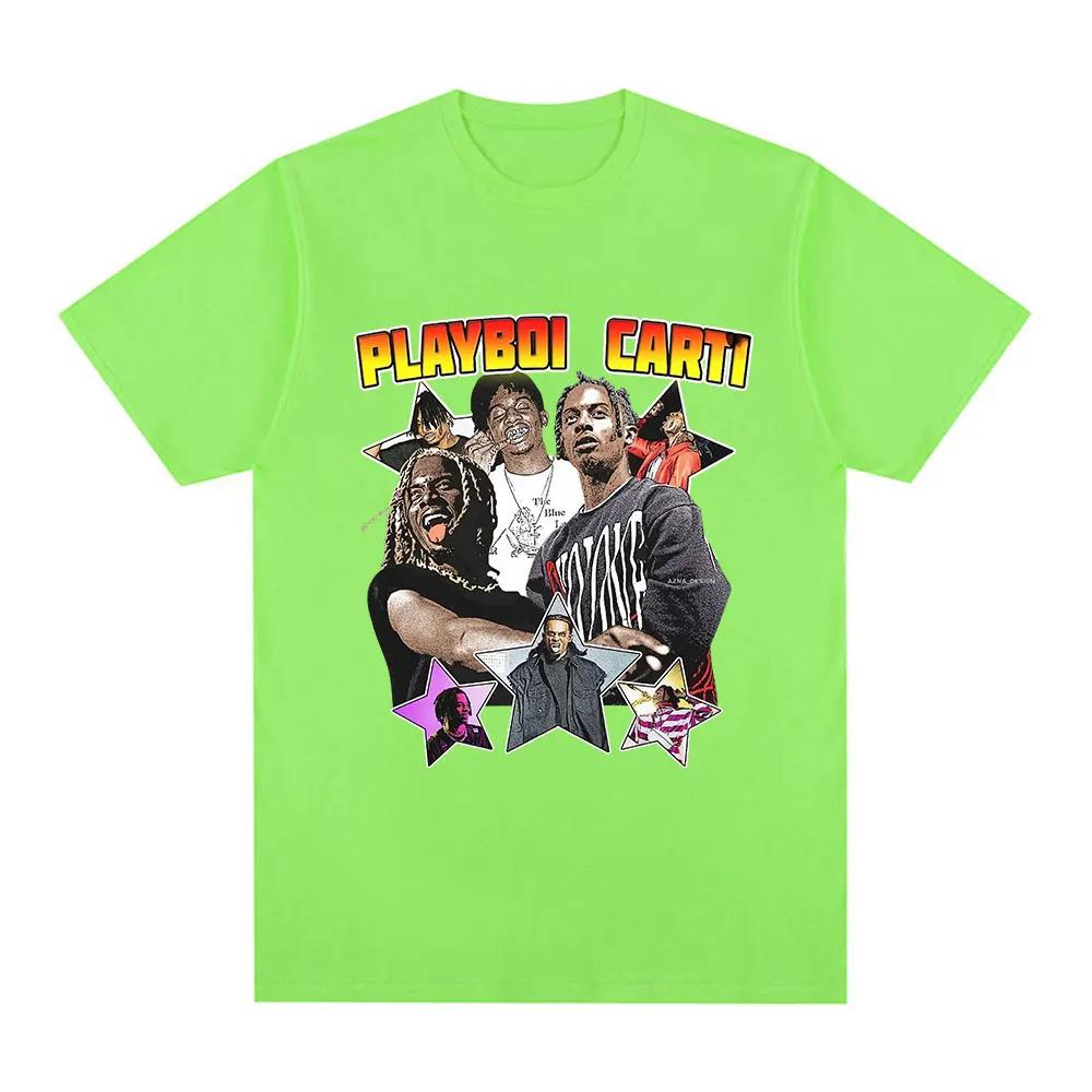 Rapper Playboi Carti Graphic T-shirt Fashion Hip Hop Oversized T Shirts Casual Cotton Short Sleeve T-shirts Streetwear Unisex