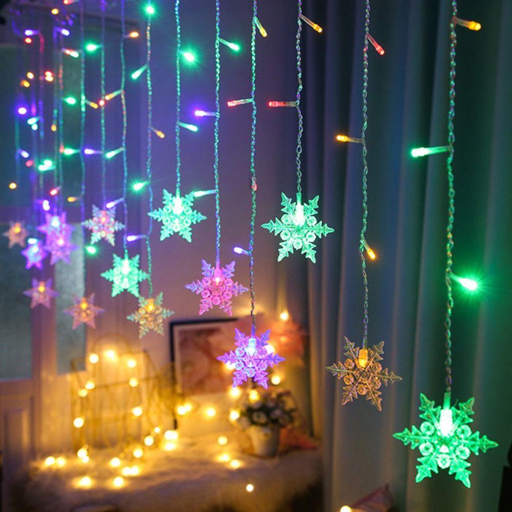 Snowflake Pendant Christmas Snowflakes String Light LED Decoration Light  New Year
