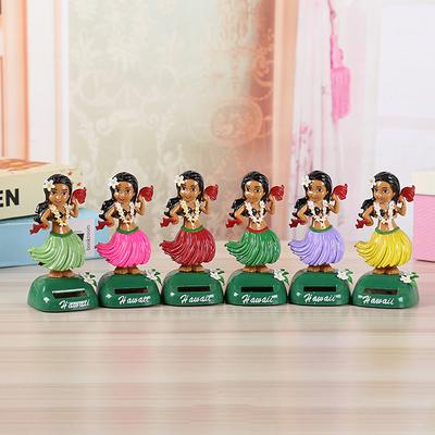 Car Decor Dancing Doll Solar Power Toy Hawaiian Hula Girl Shaking Head Ornament