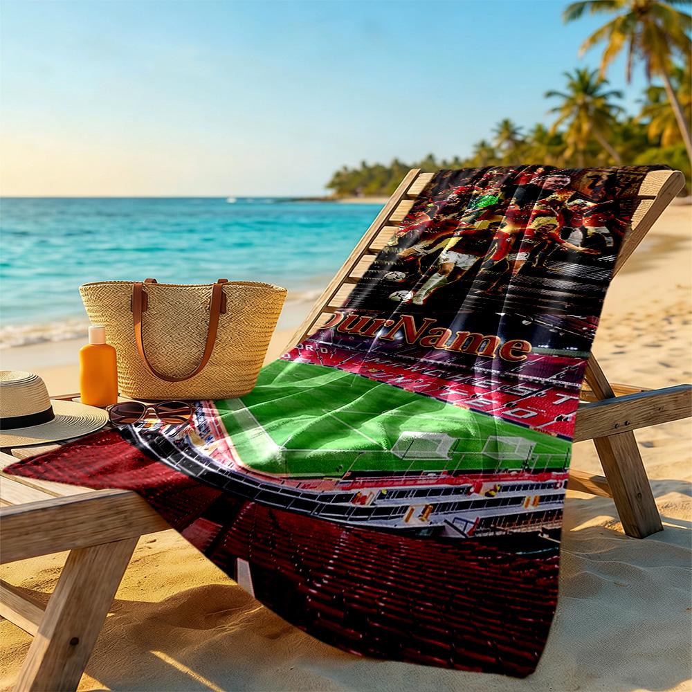 Manchester Customize Your Name Beach Towel High Absorbency & Quick-Dry Suitable for Sports Travel Swimming Yoga Bathroom Beach And Pool