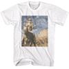 John Wayne American Legend Double Exposure Flag Riding In Desert Men's T Shirt