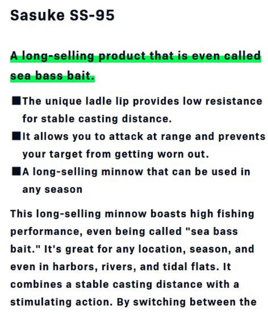 Ima Sasuke SS 95 mm Momeală Scufundătoare 207 (5969)