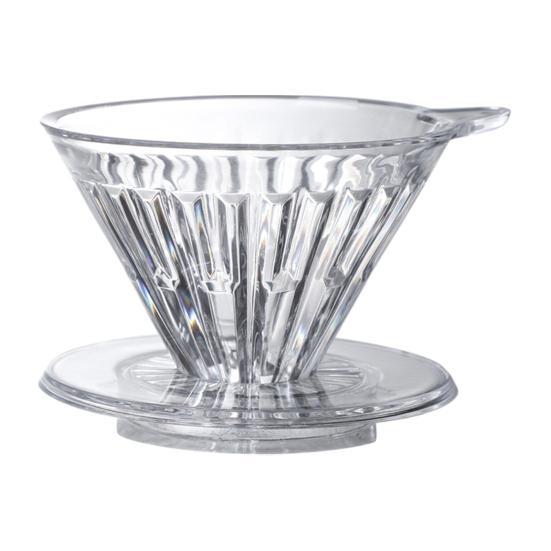 

Coffee Funnel Plastic Durable 1-2 Cup Capacity Flat-Bottom Stable Placement Water Flow Control Coffee Funnel