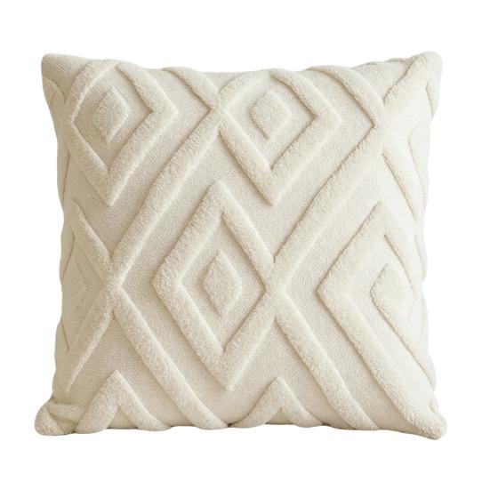 Rhombus Pattern Solid Color Pillowcase, Washable Throw Pillow Cover, Rectangle Square Cushion Cover for Home Living Room Bedroom Sofa Bed