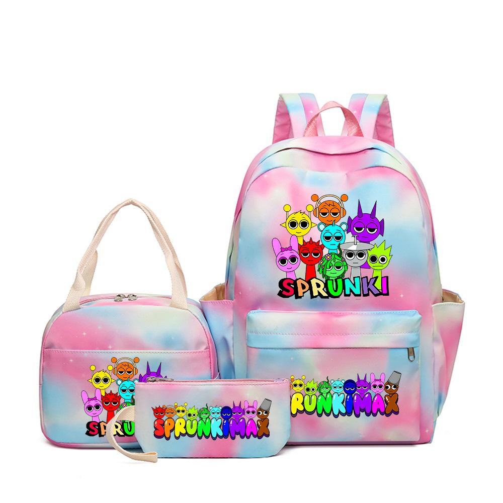 3D New Game Rhythm Box Sprunki School Bag Backpack Elementary and Secondary School Backpack Crossbody Bag Pencil Bag