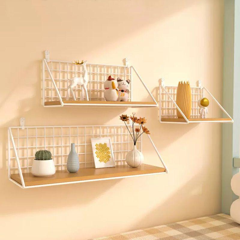 Punch-Free Wall Shelf: Cosmetic Storage with Key Hanger Hooks for Bedroom/Bathroom.