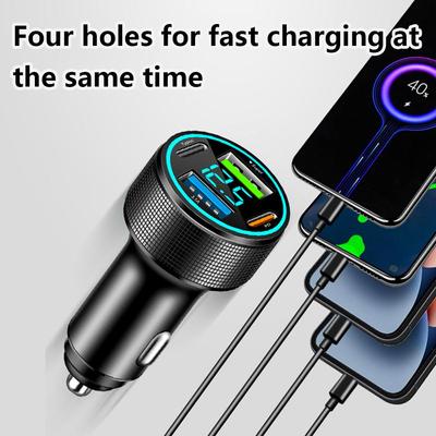 4 Ports USB-Autoladegerät Typ C PD 150W Schnellladeadapter für Huawei OPPO Oneplus IPhone Schnelllade-Autoladegerät