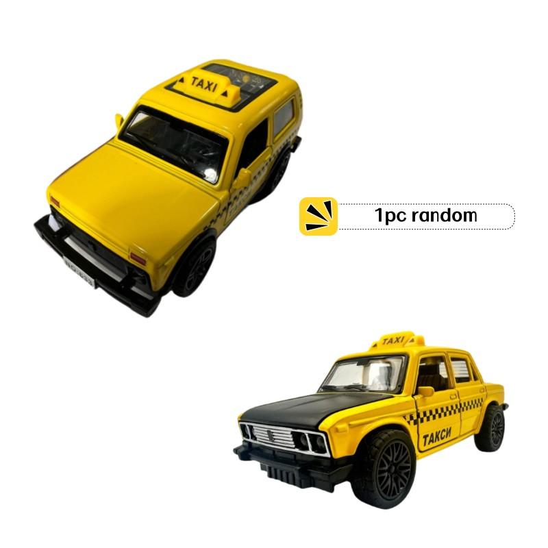 

1 шт. 2 дизайна Случайный сплав Модель автомобиля такси Металлическая инерционная Имитация 12,5*5,2 см Двухдверный Игрушечный автомобиль с багажником жёлтый