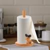 Solid Wood Creative Kitchen Tissue Holder Durable Standing Paper Roll Organizer  Table Top