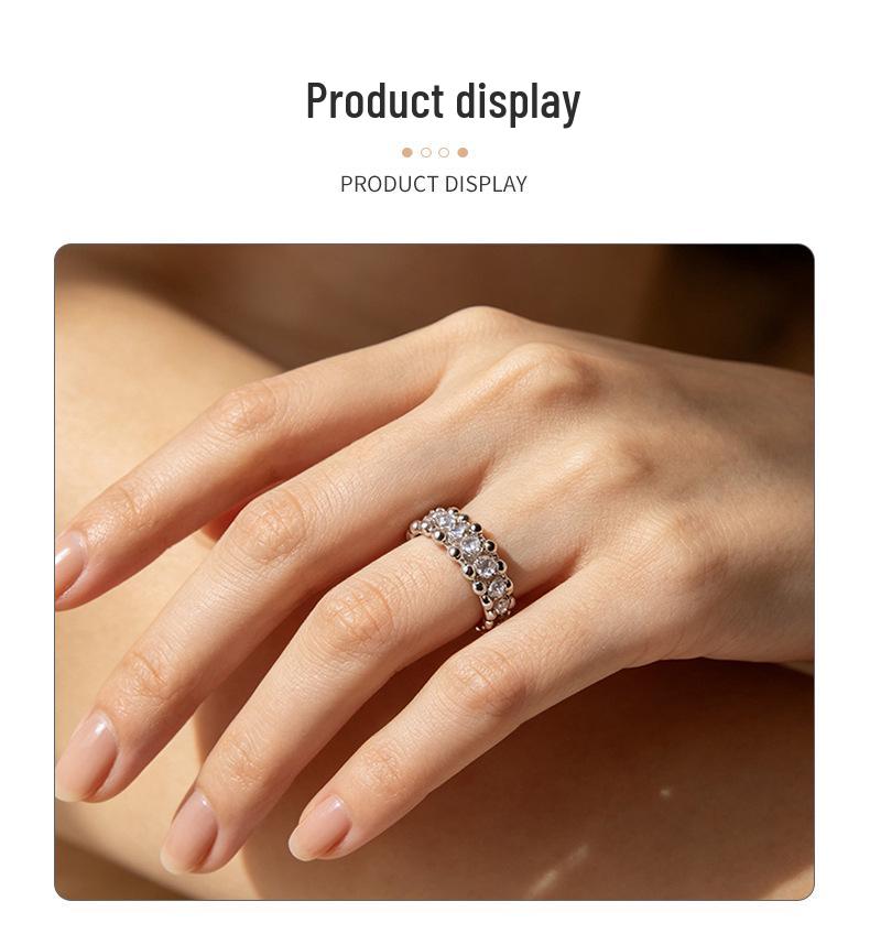 New 2026 Vintage Zirconium Open Index Finger Ring for Women - Light Luxury Summer Style