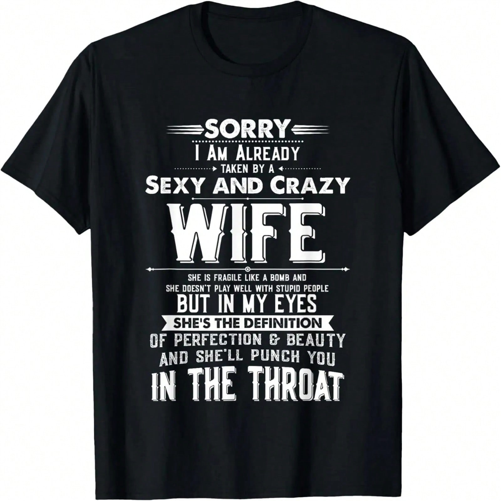 Taken By A Y And Crazy Wife Husband T-Shirt S разноцветный