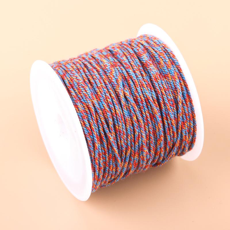 20m Multicolor Tie-Dyed Cotton Thread for DIY Moon Bodhi Bracelet