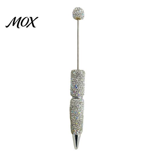 Beaded Ballpoint Pen Diamond Beadable Pens, Bling Rhinestone DIY Bead Pen, Crystal Shaft Decorative Black Ink Pens for Decorations Office School