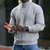 Men's Color Turtleneck Sweater Casual Knit Base Layer Pullover for Everyday Wear