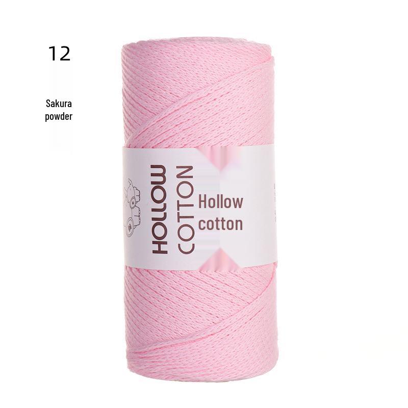 2mm Hollow Pure Cotton Scarf & Bag Yarn for DIY Crochet and Handwoven Projects