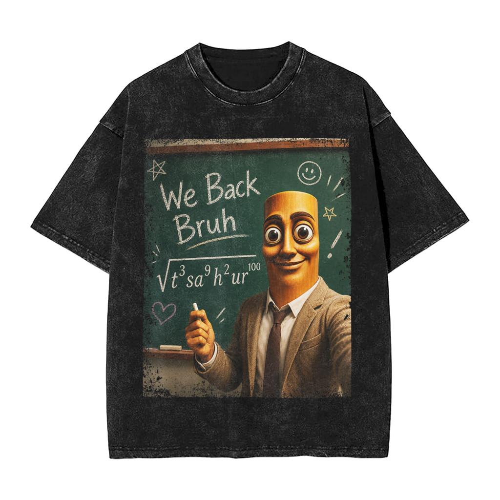 There Is Motion At Your Front Door Tung Tung Tung John Pork Men T Shirts Washed Vintage Tee Shirt Short Sleeve Crewneck Tshirt
