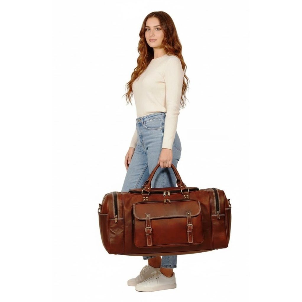 Herrentasche, Leder, Reisetasche, Gepäck, Fitnessstudio, Vintage, echt, Wochenende, Übernachtung, neu