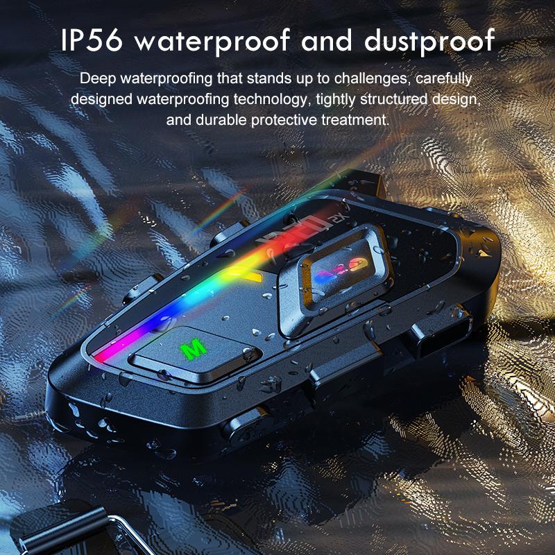 P20 Motorcycle Helmet Headset Bluetooth Hands Free Call Waterproof 500m Intercomunicador Speaker Earphone Wireless Phone Earphone 1000mAh With RGB