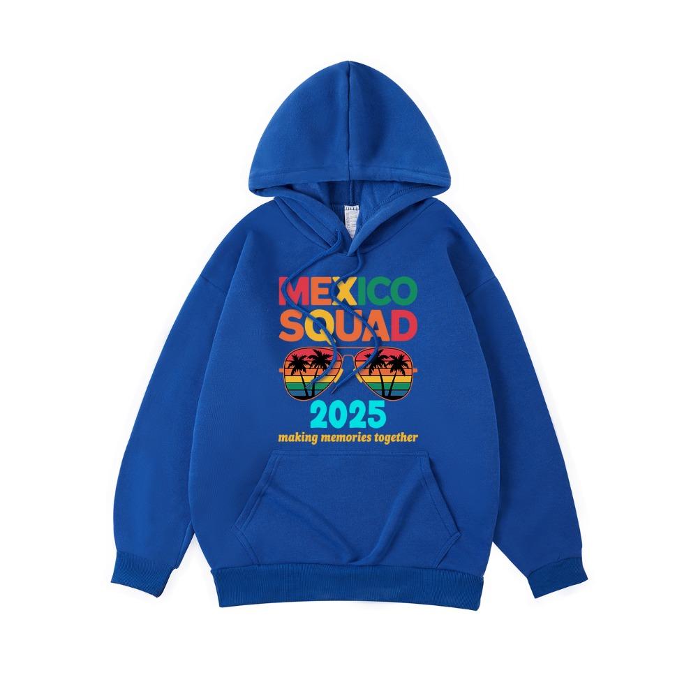 Mexico Squad Letter Printed Hoodie Women Casual Pocket Hooded Winter Sweatshirt Basics Sporty Womans Clothing
