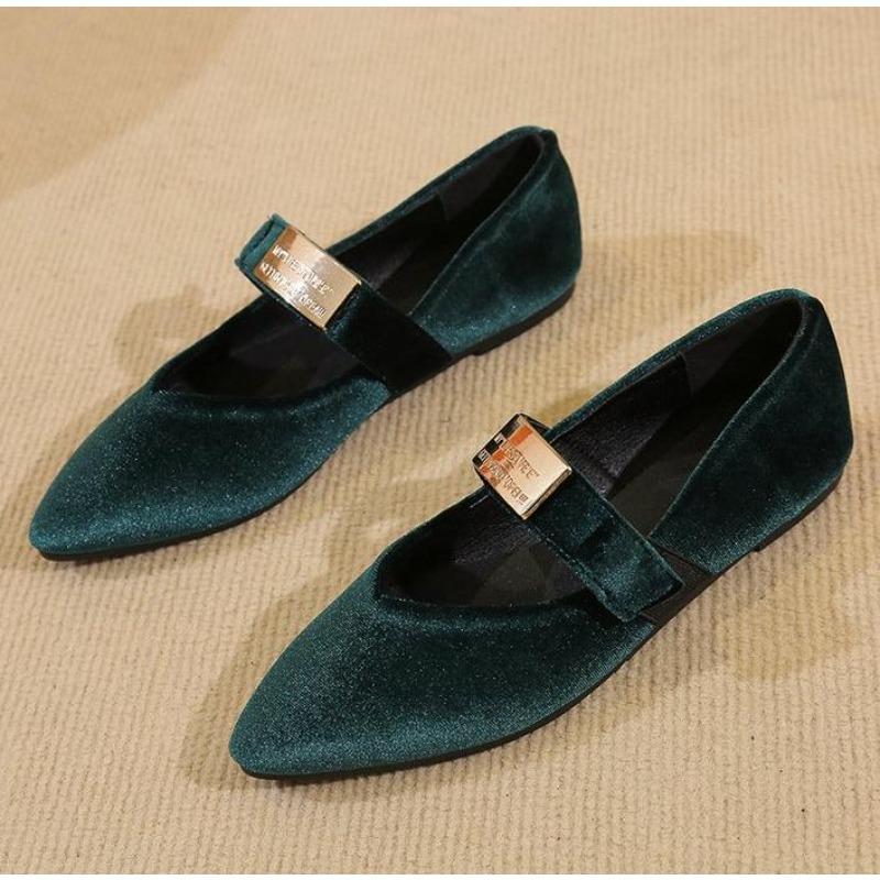 Fashion New Luxury Fashion Pointed Toe Mary Jane Shoes New Comfortable Elegant Loafers Flat Single Shoes Women Zapatos De Mujer