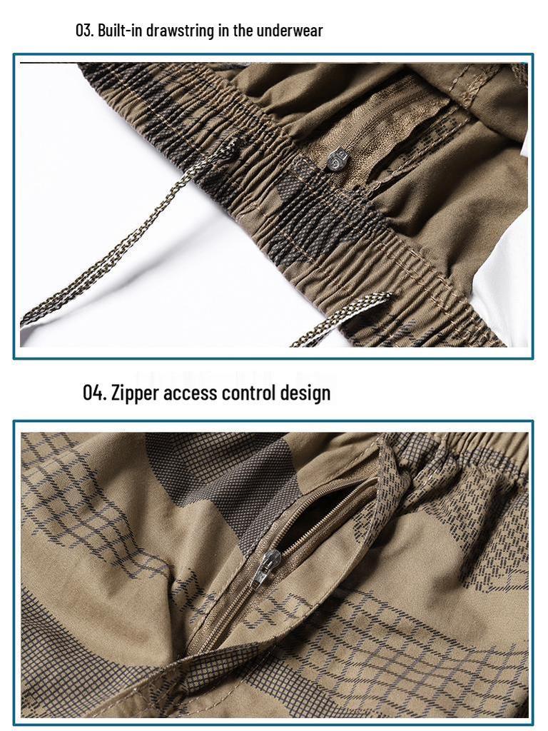 Men's Plus Size Casual Camouflage 7-Point Jodhpurs Shorts