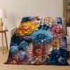 Exquisite Daisy Sunflower Flower Flannel Blanket Soft Warm Throw Blanket for Bed Bedroom living Room Travel Camping Picnic Gift