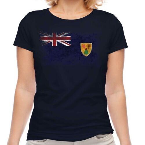 

Женская футболка с эффектом потертости, флаг островов Тёркс и Кайкос, джерси, подарок XL