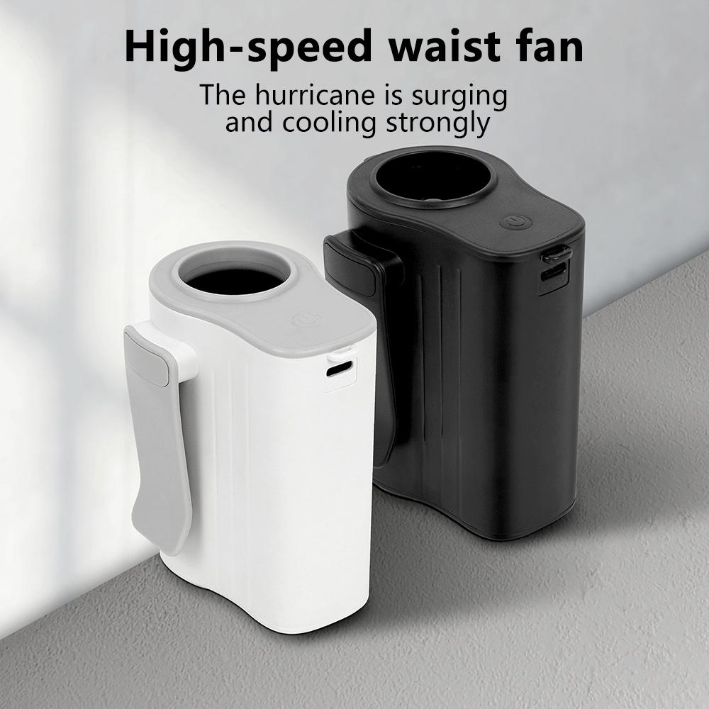 Portable Waist Clip Fan 100 Speeds Wearable Belt Fan 4000 Mah Mini Waist Fan for Outdoor Jobsite Farms Traveling Fishing