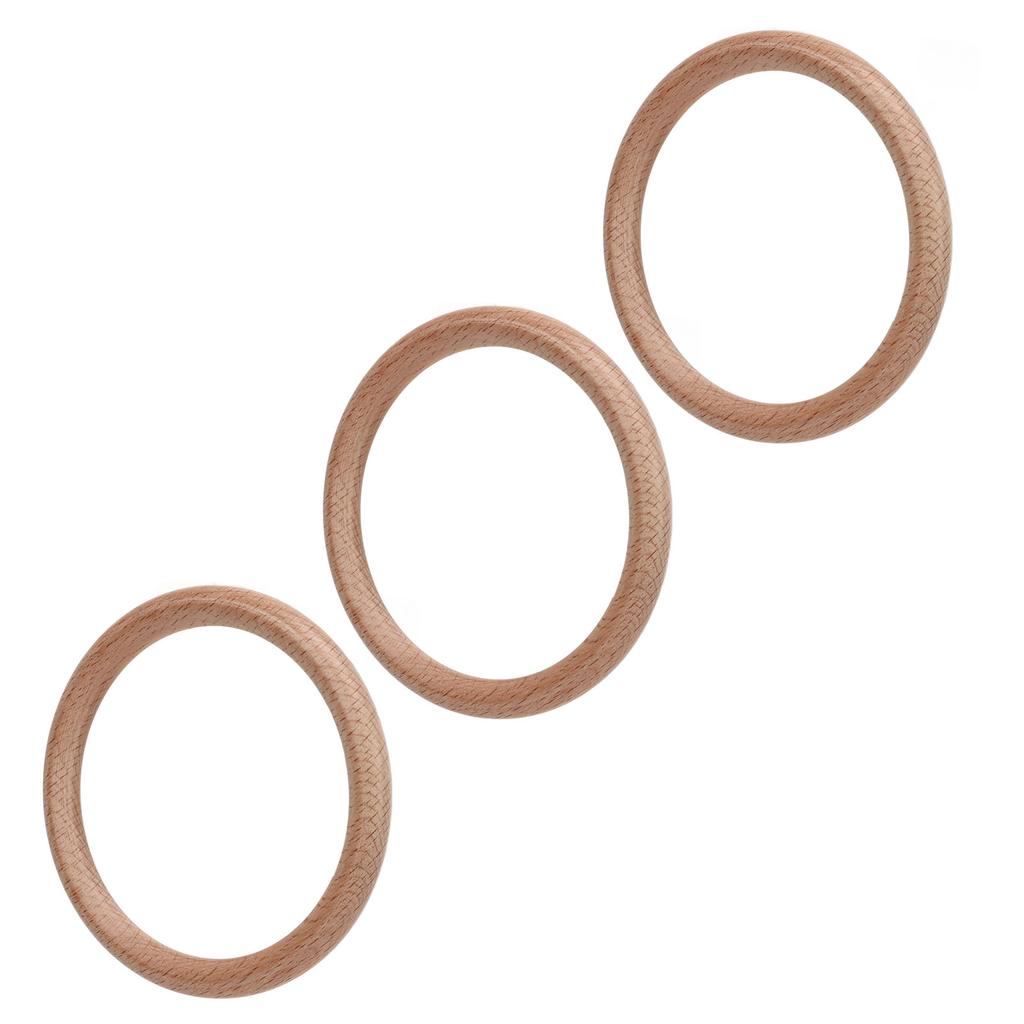 10 Pcs Wooden Rings Natural Grain Polished Smoothly Comfortable Touch Craft Wood Ring Pendant 10cm 3.9in