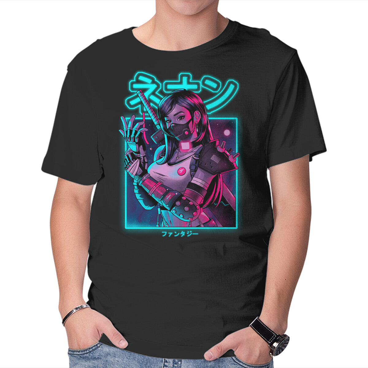 Unisex Crew Neck T-Shirt Neon Fantasy Graphic Short Sleeve Casual Tee L
