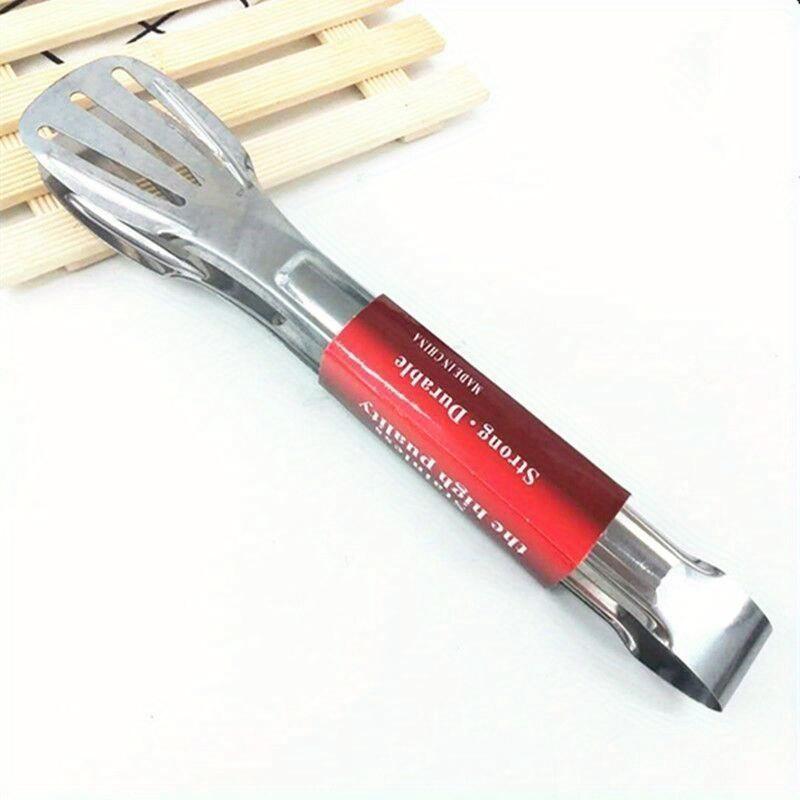 

1 шт. щипцы для еды из нержавеющей стали, зажим для кухонного барбекю, зажим для горячего хлеба, зажим для барбекю на открытом воздухе 1pc серебряный