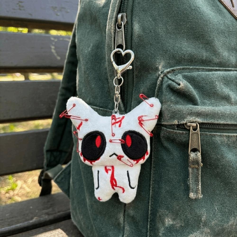 Unisex Dark Ghost Plush Keychain Creepy Bloody Halloween Bag Pendant Scary Accessories Cosplay
