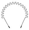 TRIPIN Feder Zickzack Metall-Haarband für Damen & Herren - Rutschfestes Wellen-Haarband - Flexibles, Leichtes Haarstyling-Accessoire (Schwarz)
