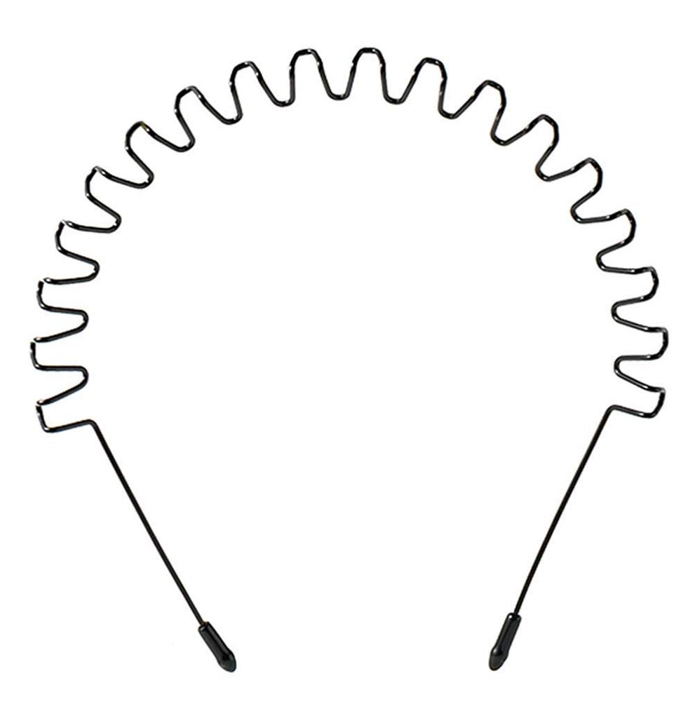 TRIPIN Feder Zickzack Metall-Haarband für Damen & Herren - Rutschfestes Wellen-Haarband - Flexibles, Leichtes Haarstyling-Accessoire (Schwarz)