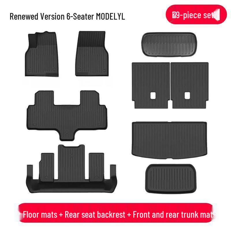 Custom TPE Full Surround Foot Pads for Tesla Model Y - Complete Interior Modification Accessories Set
