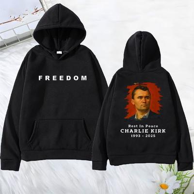 Rest In Peace Charlie Kirk Freedom Hoodies Men Women Harajuku Fashion Clothes Long Sleeve 2025 New Hip Hop Streetwear Pullovers