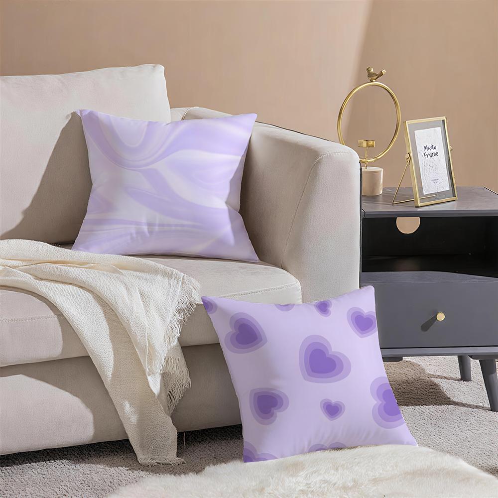 Mystical Elegant Purple themed artistic prints Cushion Cover Pillowcase Short Plush Invisible zipper Room Sofa Cushion Cover