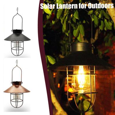 Solar-Gartendekoration zum Aufhängen, Vintage-Metall-Solar-Warm-LED-Lichter